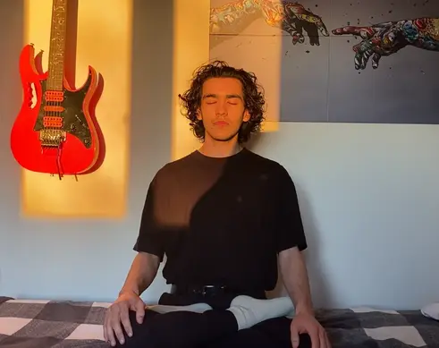 Blurred background image.